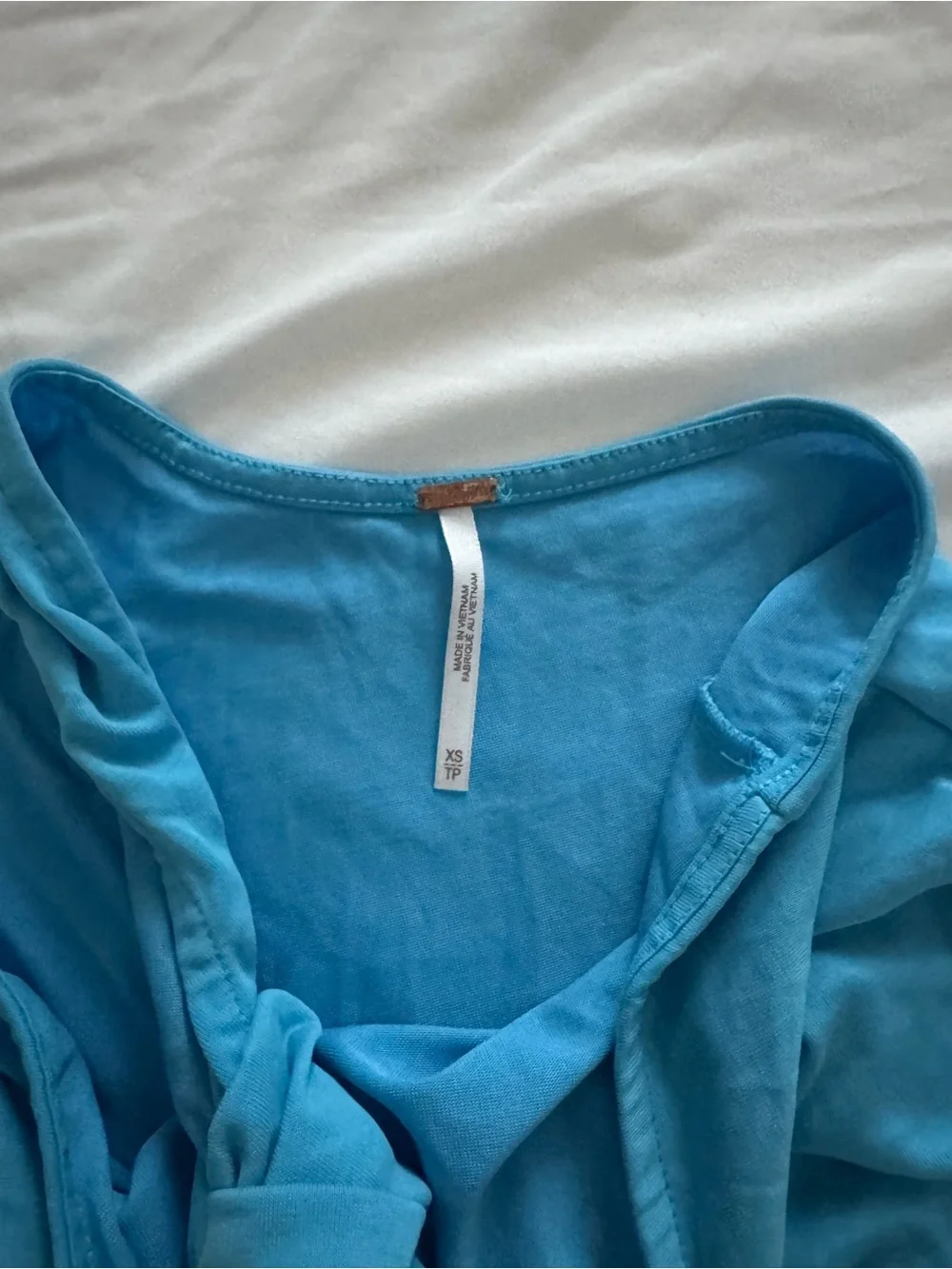 Free People One-Shoulder Turquoise Blue Tank Top